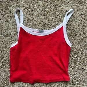 Tilly's Red and White crop top
